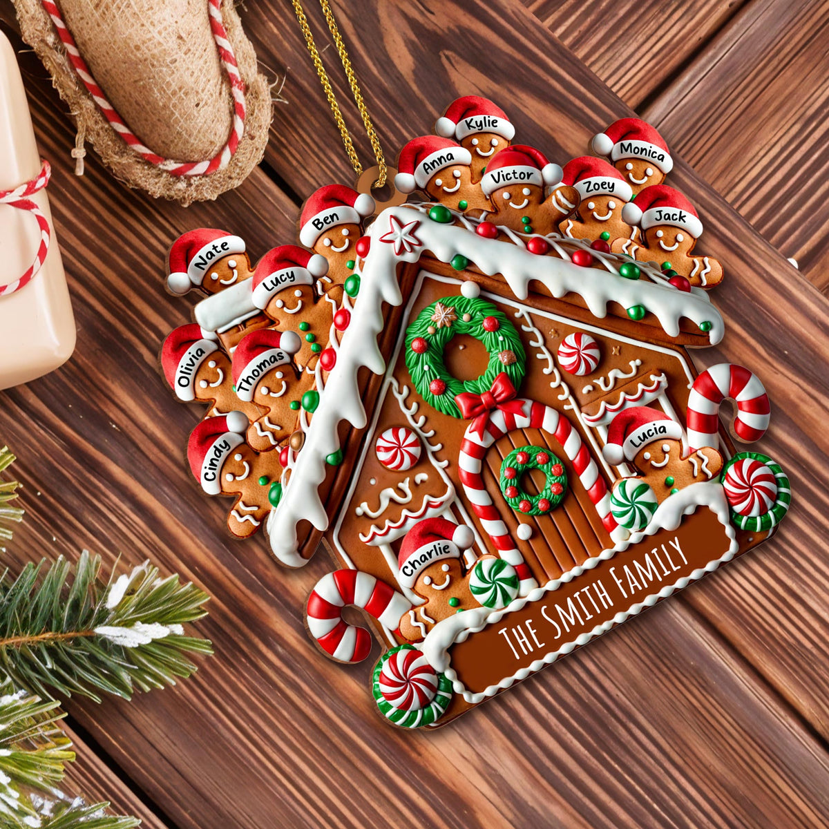 Celebrating Sweet Moments Together - Cookies House Personalized Custom Wood Ornament - Gift For Family
