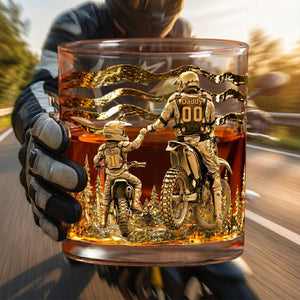 Personalized Gift For Dad – Dirt Bike Round Glass