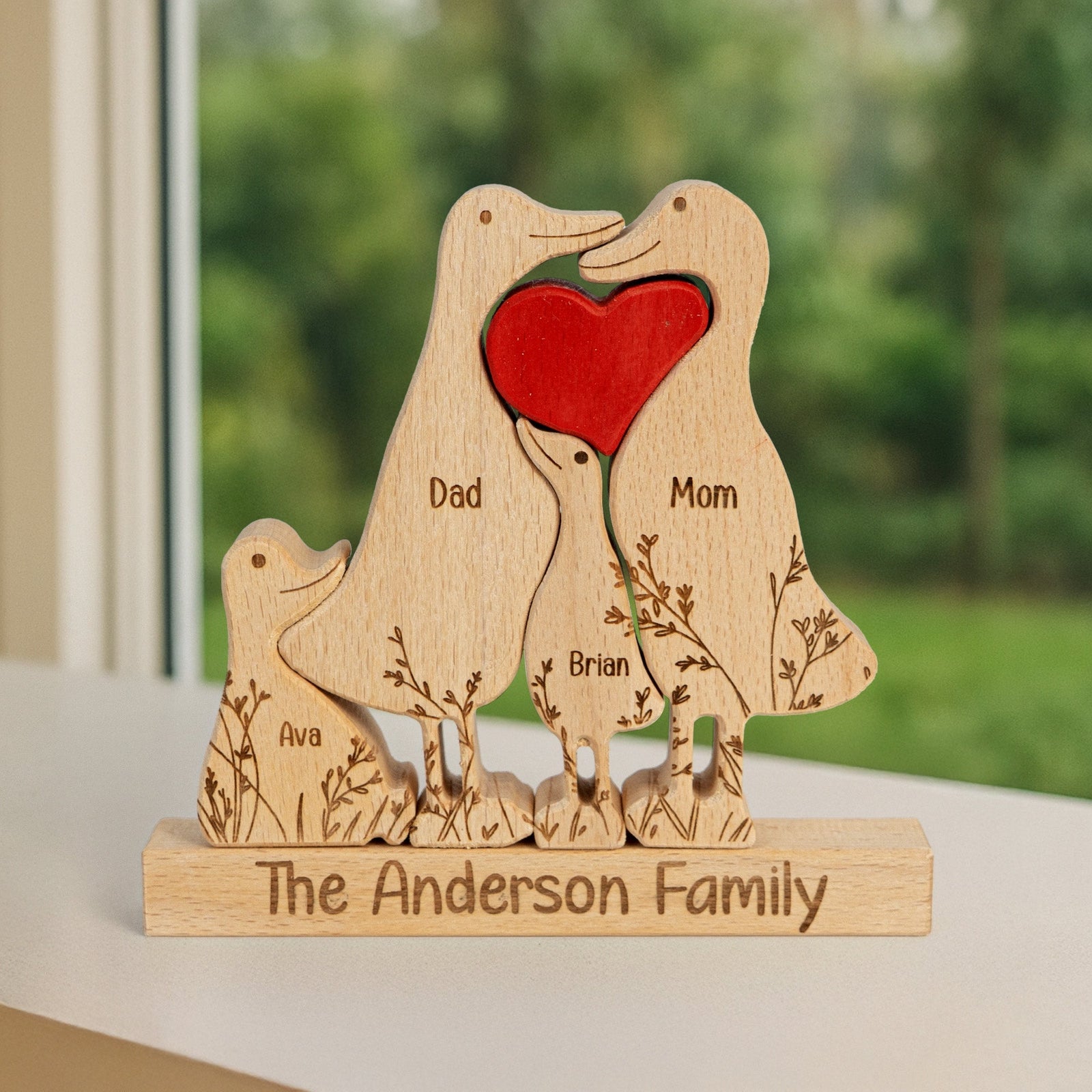 Meet Your Quirky Duck Family - Personalized Wooden Duck Family Puzzle