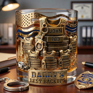 Legendary Police Dad Whiskey Glass – Personalized Gifts For Police Officer