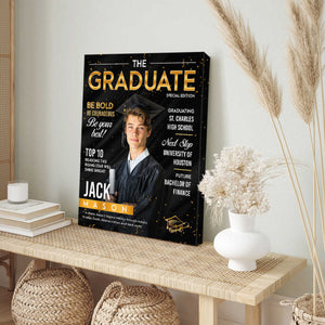 Graduation Magazine Cover Canvas, Graduation Photo Canvas, Personalized Graduation Print