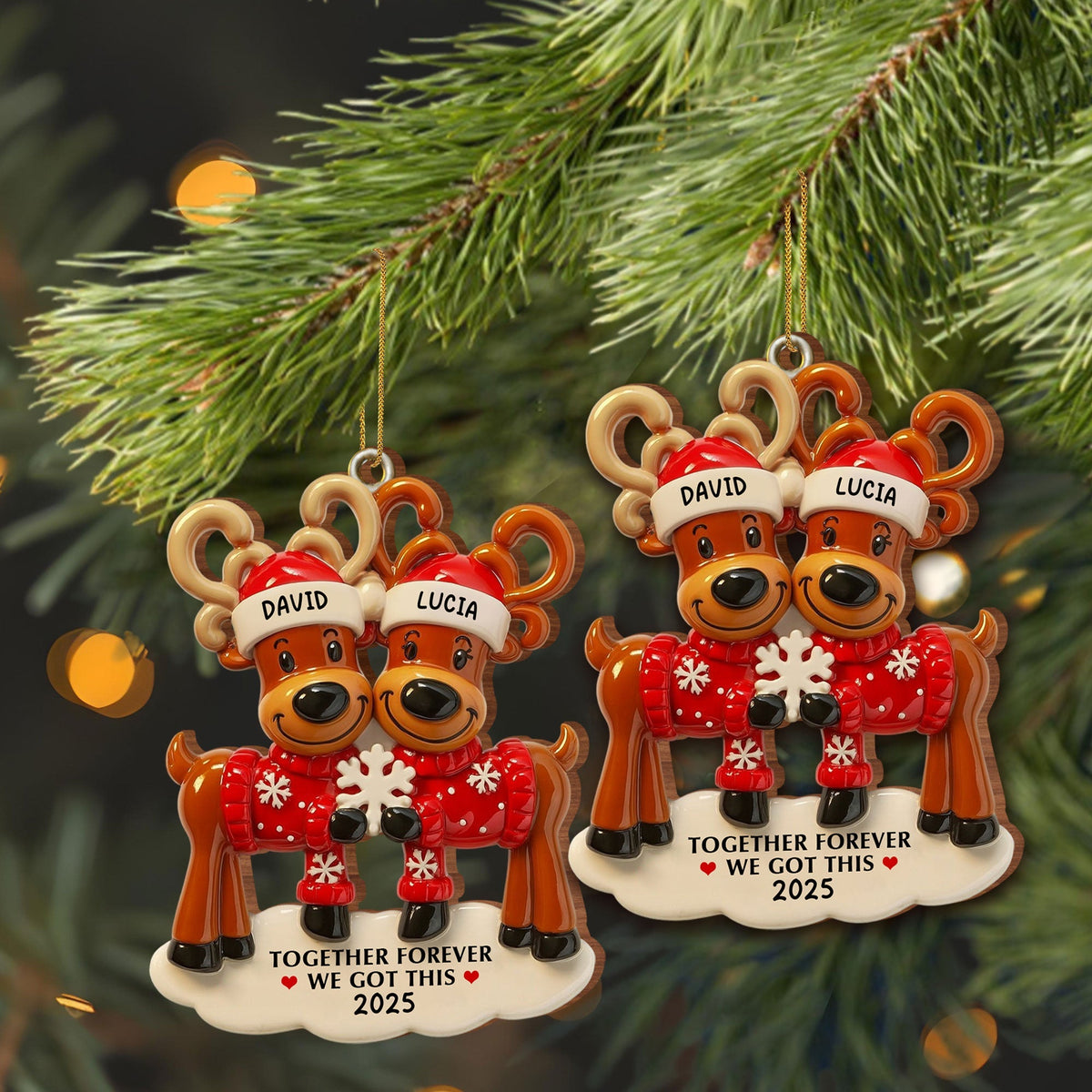 Together Forever We Got This Personalized Reindeer Ornament