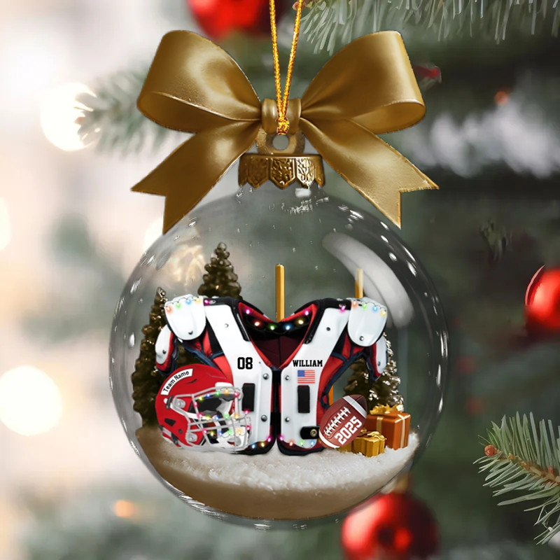 American Football Shoulder Pads & Helmet Personalized Acrylic Ornament