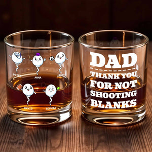 Customizable Characters With Sports Balls, Personalized Whiskey Glass Gift For Dad