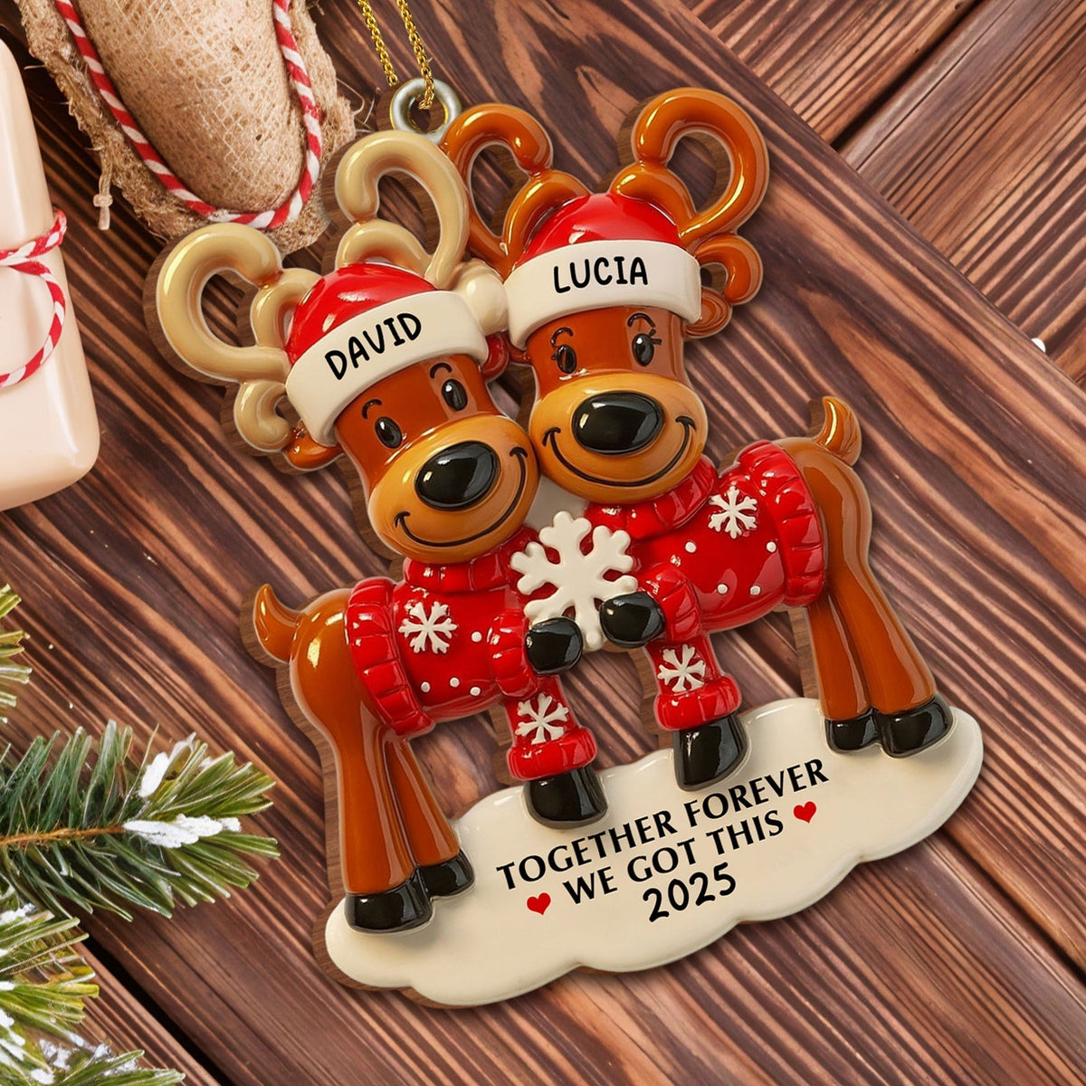 Together Forever We Got This Personalized Reindeer Ornament