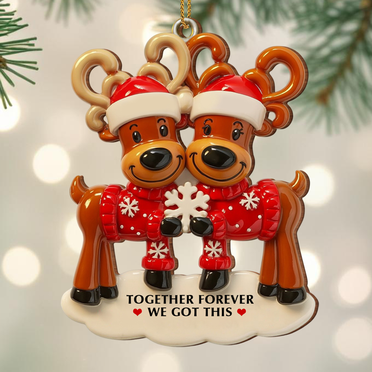 Together Forever We Got This Personalized Reindeer Ornament