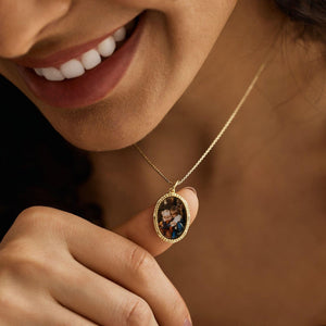 Custom Locket Necklace with Photo, Personalized Photo Pendant, Memorial Jewelry