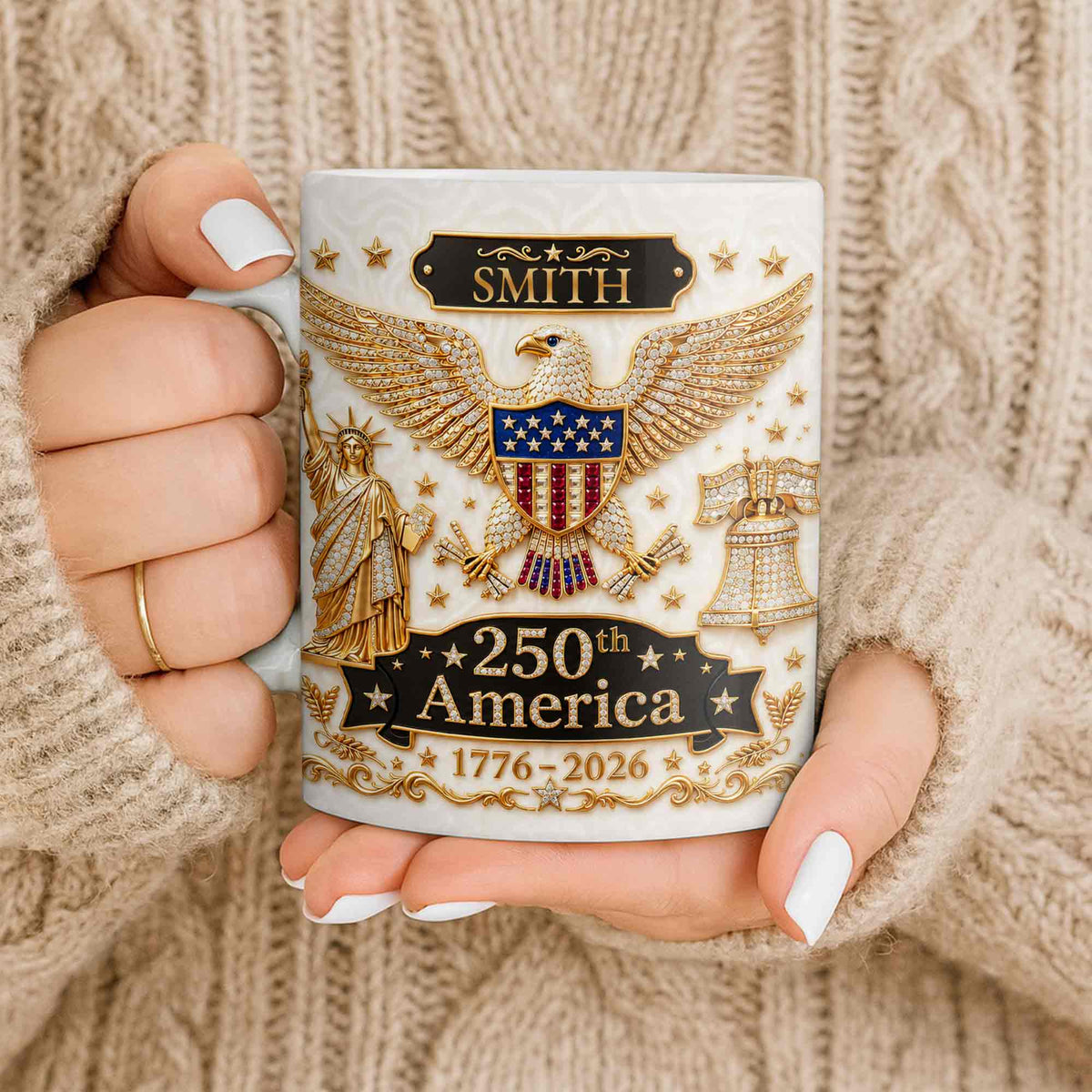 America Patriotic Eagle Personalized Custom Coffee Mug