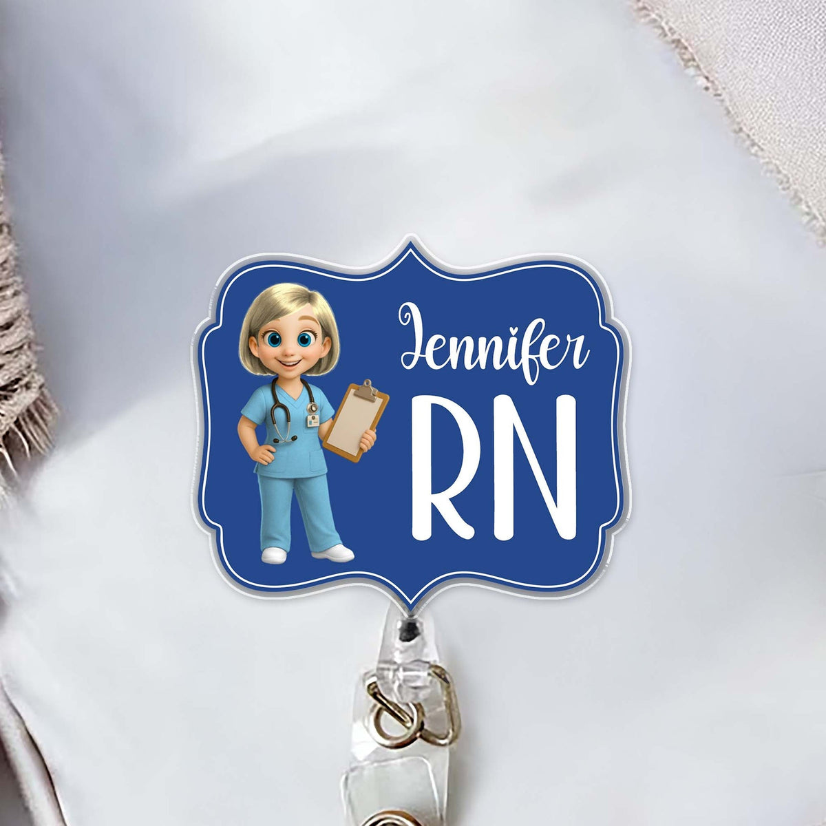 Custom Cheerful Cartoon Nurse Badge Reel,Acrylic Badge Reel,Gift For Nurses and Healthcare Workers