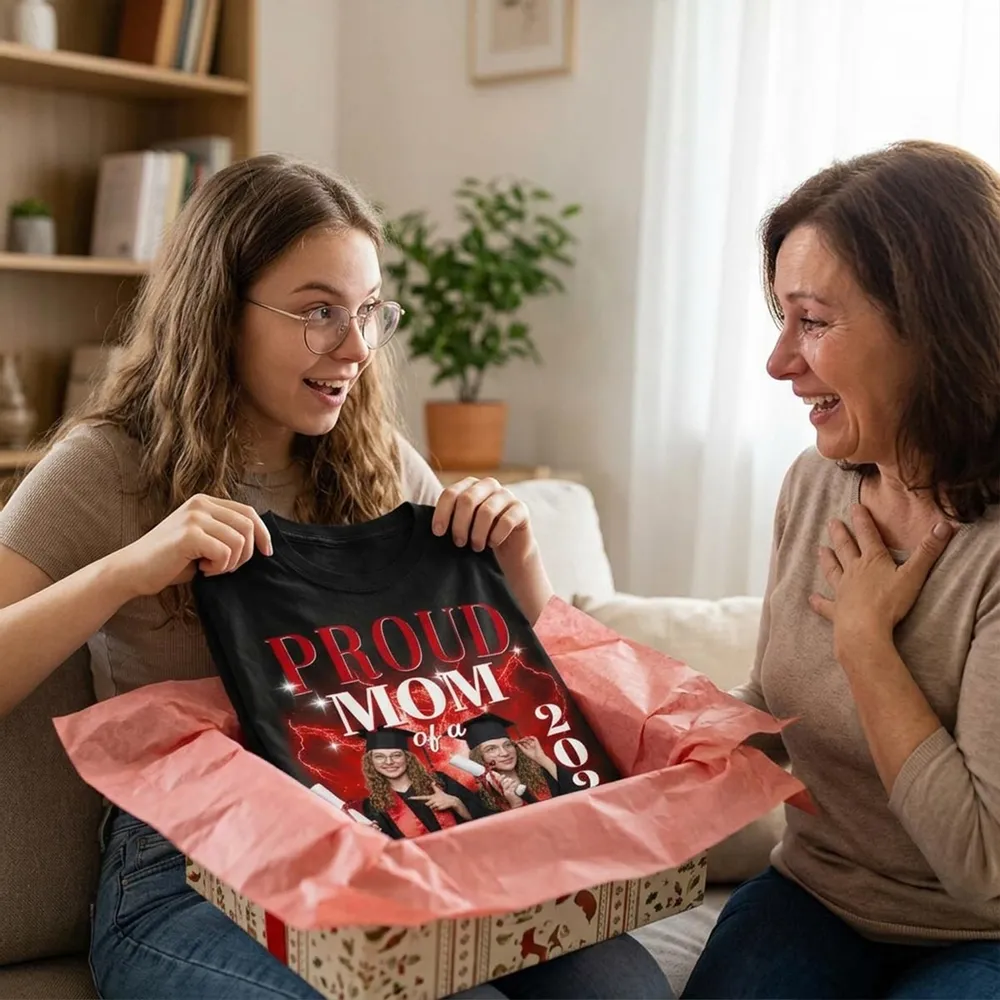 Proud Mom Dad Grandma Grandpa Of A 2026 Graduate Custom Photo - Personalized Shirt - Family Matching Graduation Shirt