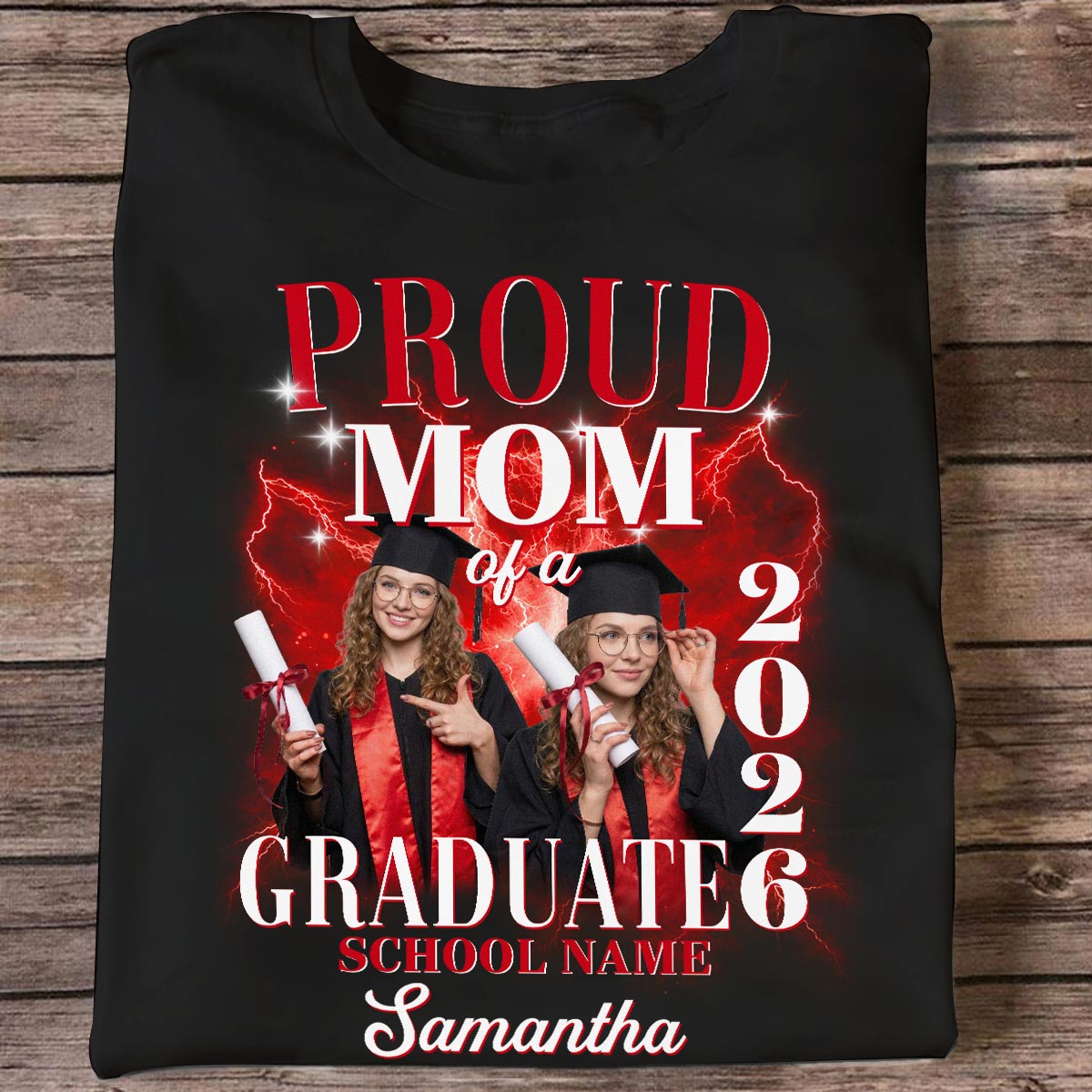 Proud Mom Dad Grandma Grandpa Of A 2026 Graduate Custom Photo - Personalized Shirt - Family Matching Graduation Shirt