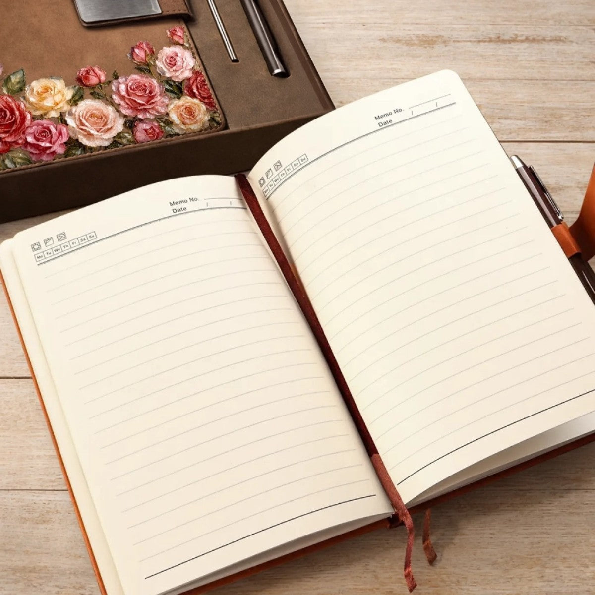 Custom Birth Month Flower Notebook Set Personalized Birthday Gifts
