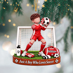 Soccer Goalie Gift - Just A Boy/Girl Who Loves Soccer Personalized Christmas Ornament