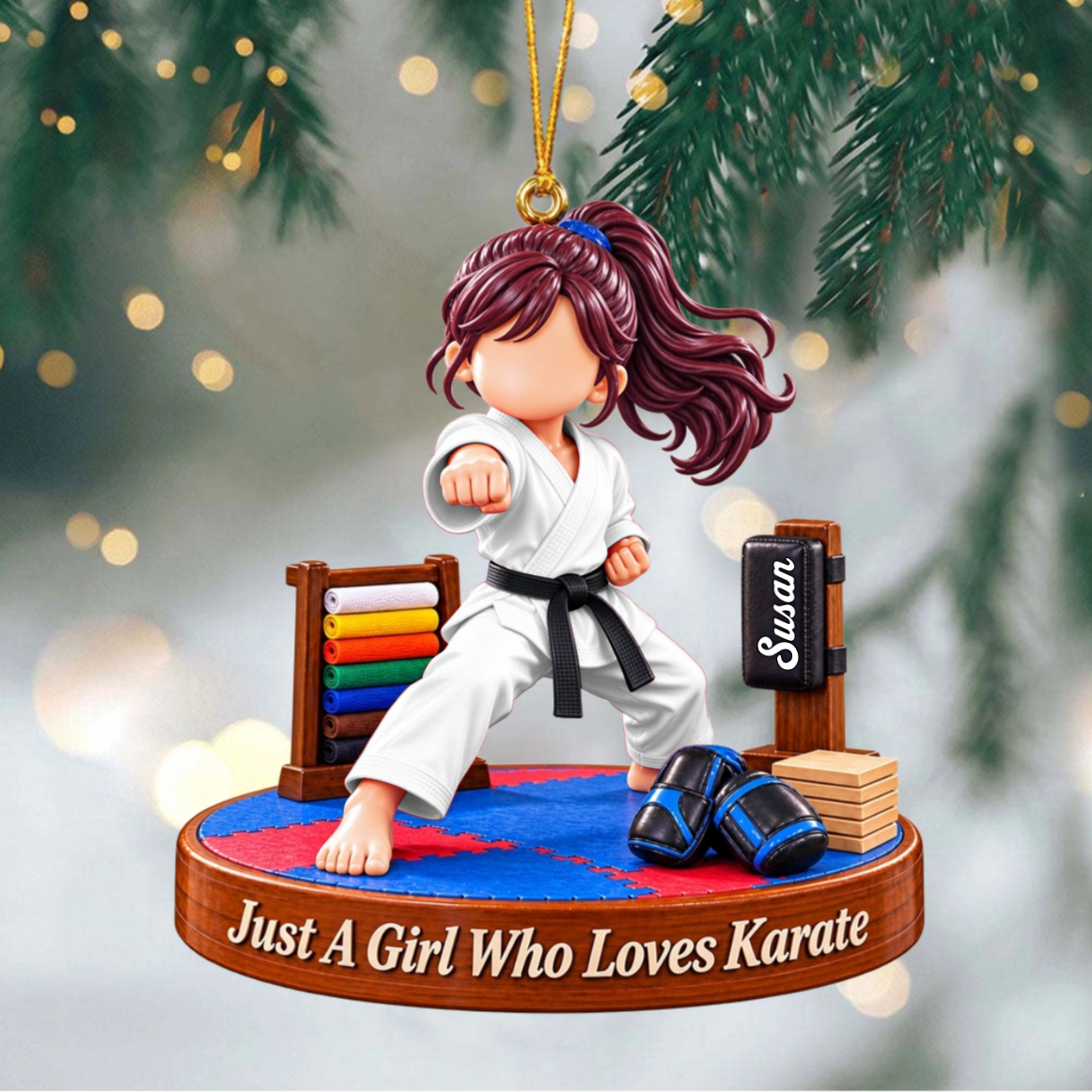 Karate Gift - Just A Boy Who Loves Karate Personalized Christmas Ornament