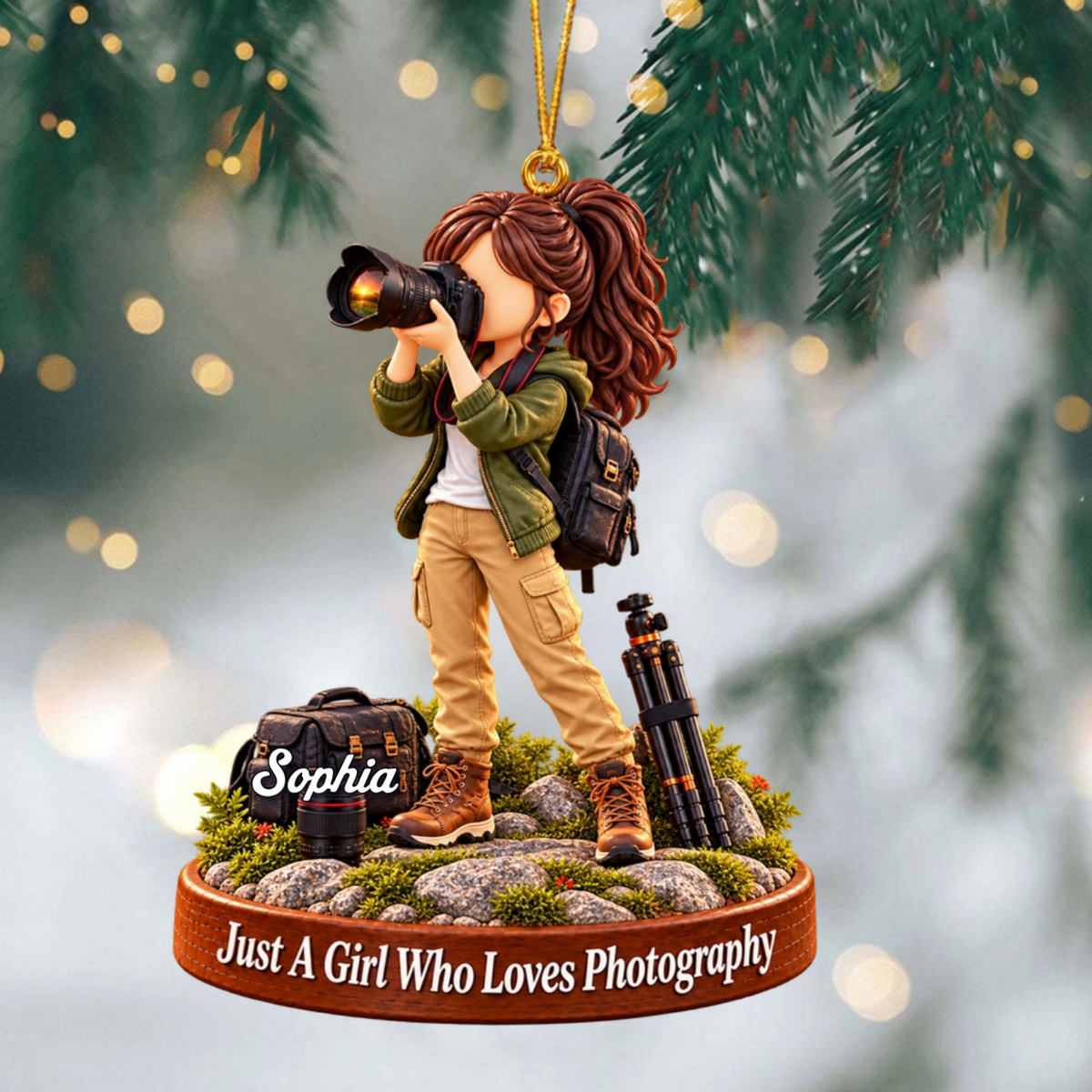 Just A Boy Who Loves Photography - Personalized Photography Boy Photography Girl Christmas Ornament