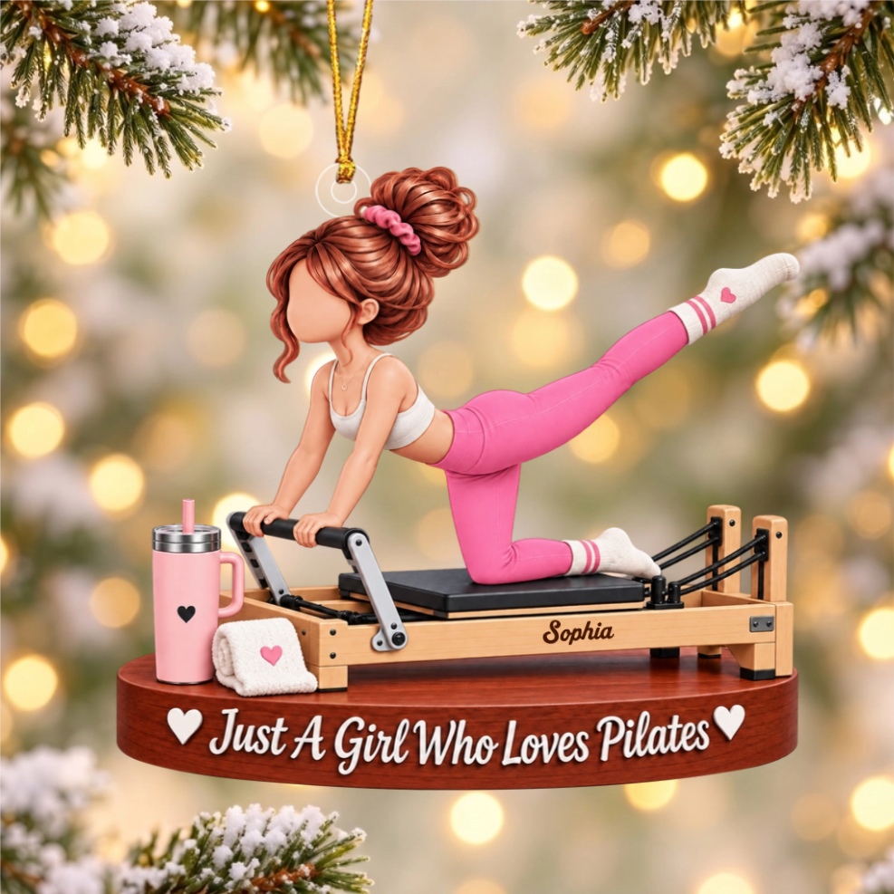Pilates Lovers Gift - Just A Girl Who Loves Pilates Personalized Christmas Ornament