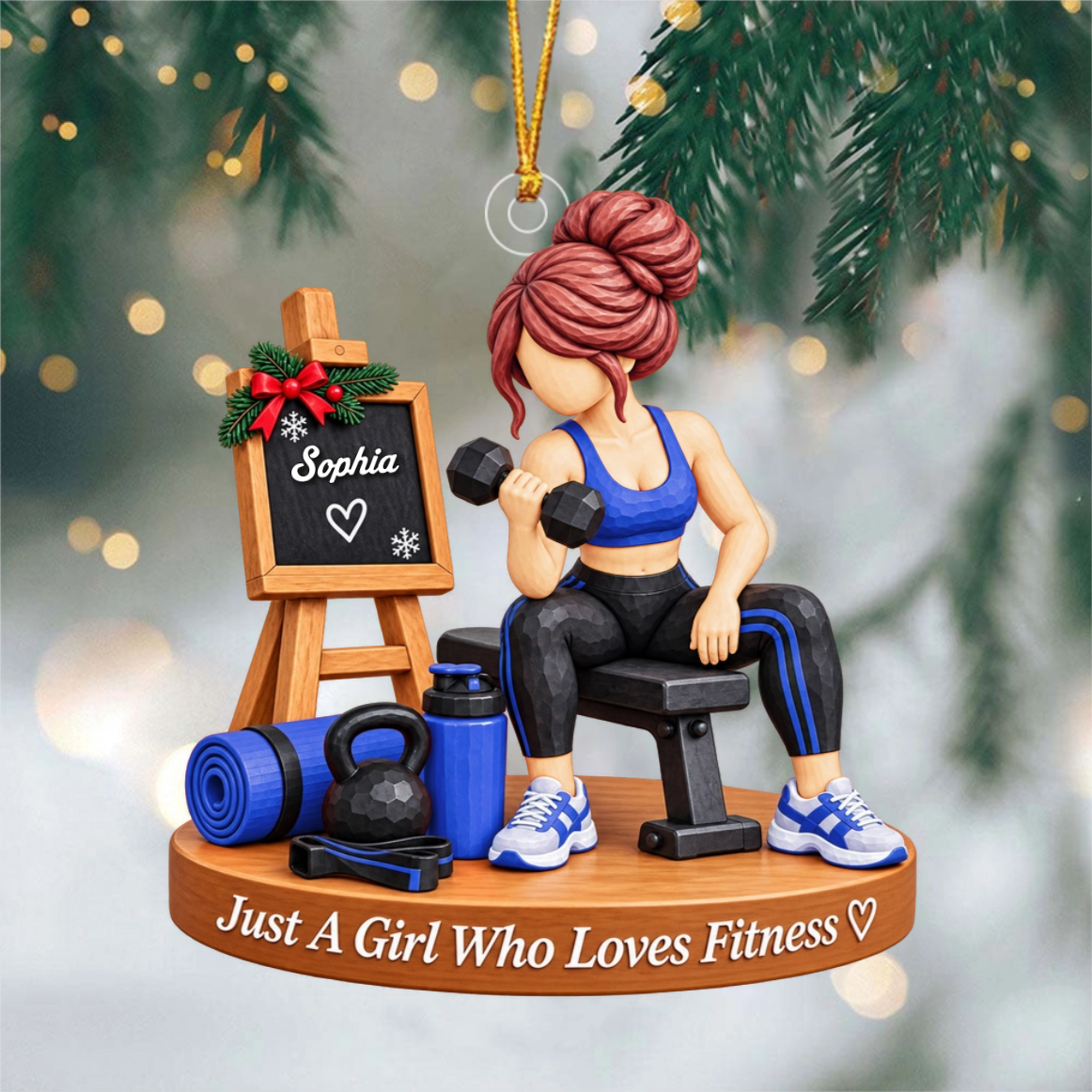Just A Girl Who Loves Fitness - Personalized Christmas Ornament