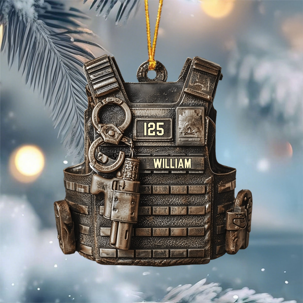 Serve & Protect - Personalized Ornament Christmas Gift for Police
