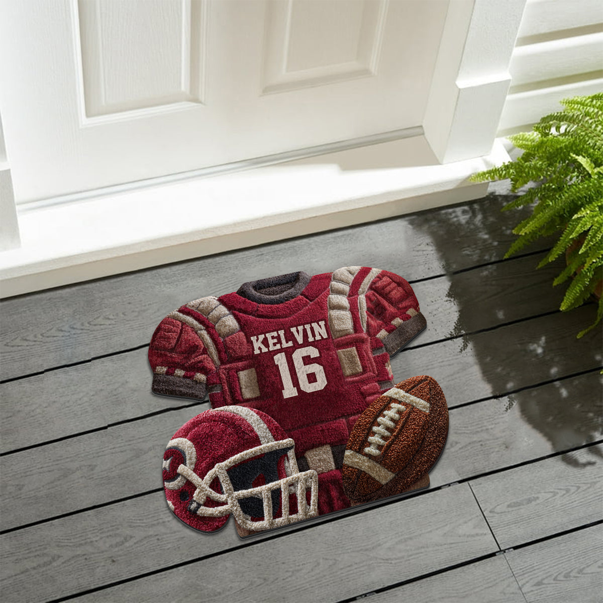Love Football - Personalized Football Non-Slip Tufted Rug