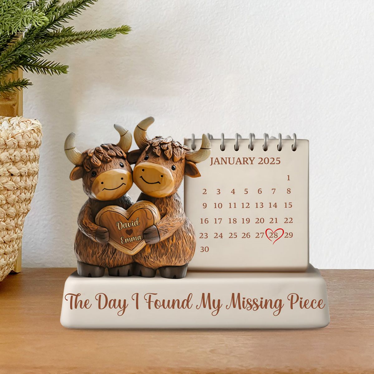 The Day I Found My Missing Piece - Personalized Couple Custom Shaped Acrylic Plaque