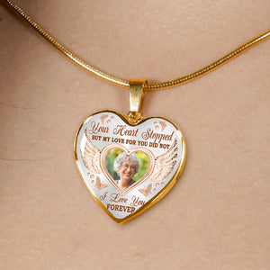 Personalized Memorial Heart Necklace Your Heart Stopped Custom Memorial Gift