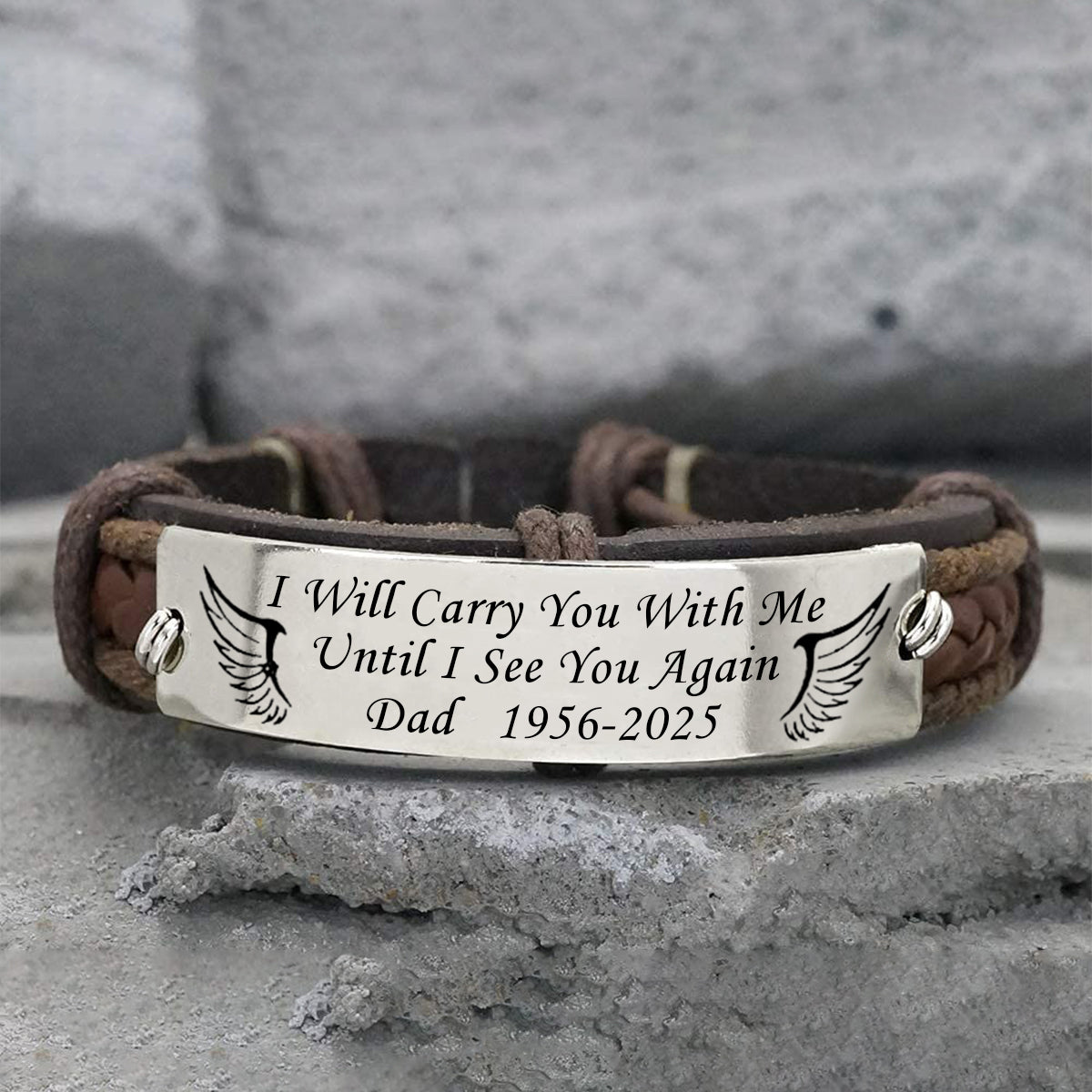 Memorial Wings Bracelet Forever in my Heart, Personalized In Memory of Bracelet, Loss of Loved One