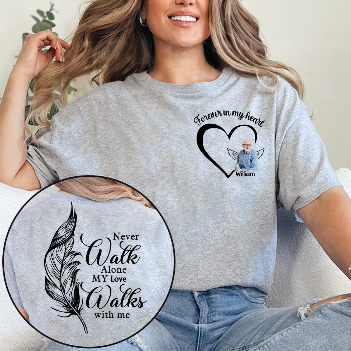 Your Wings Were Ready But My Heart Was Not - Memorial Personalized Custom Back And Front Pure Cotton T-shirt