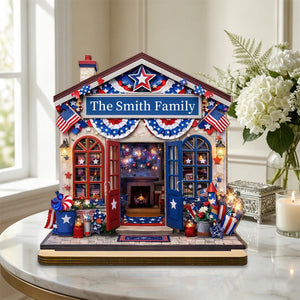 Our Family House, Personalized Wood Plaque, Gift For Patriots and Families