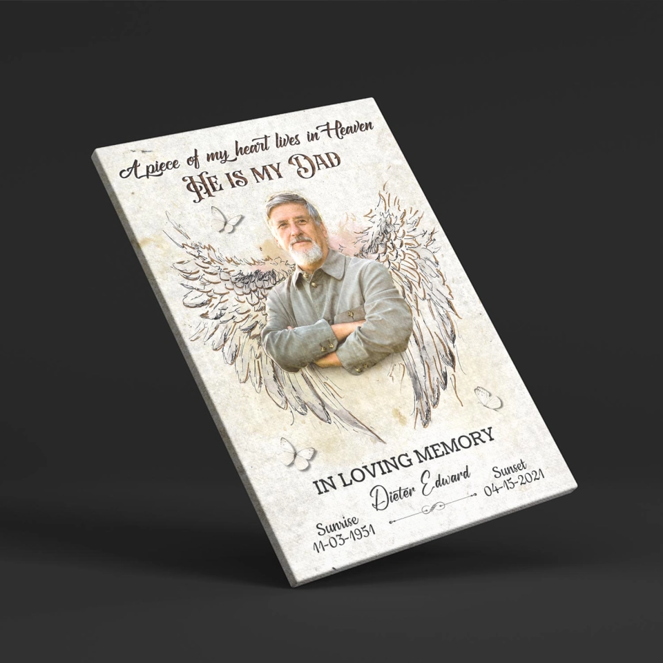 A Piece Of My Heart Personalized Lover In Loving Memory Memorial Photo Canvas Poster