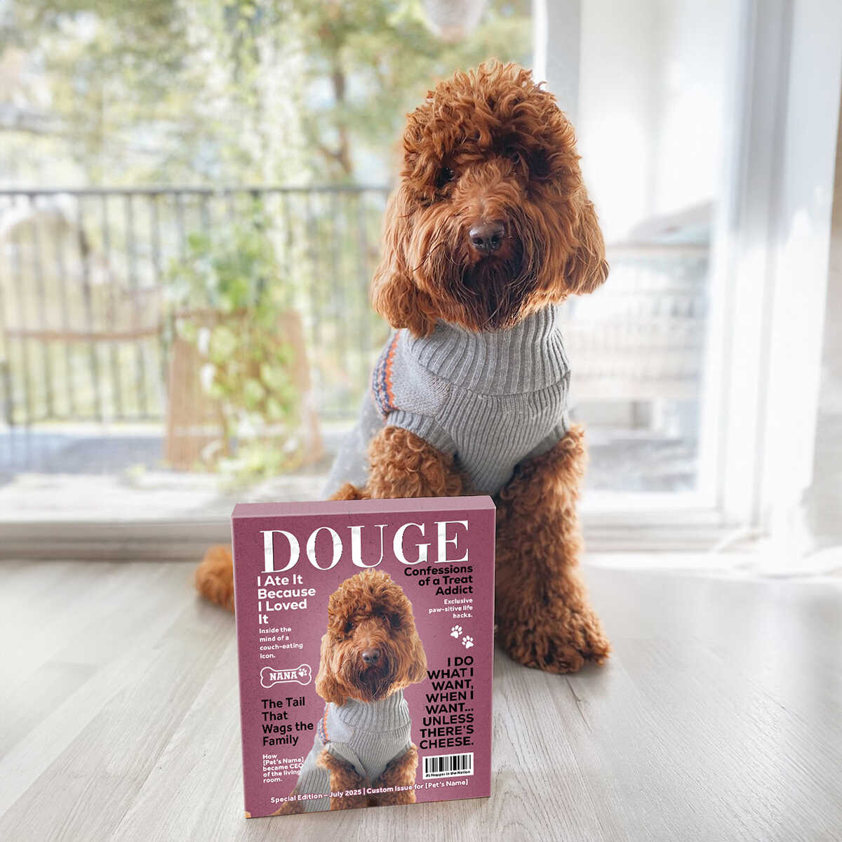 Personalized Custom Pet Magazine Cover Canvas, Custom Pet Portrait, Pet From Photo