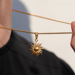 Sun Star Pendant Necklace Jewelry Gift for Man Boyfriend Gift for Him