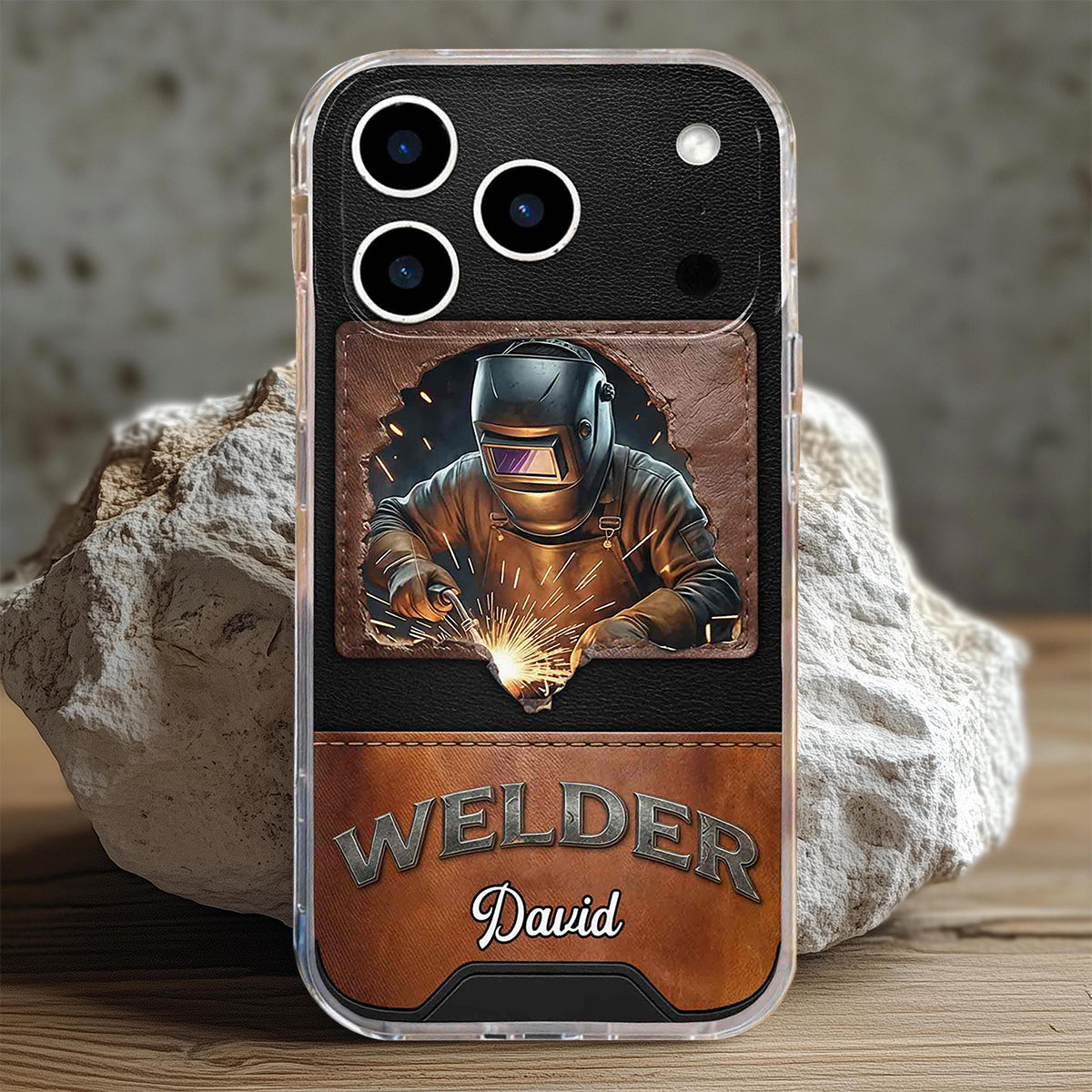 Strong Welder Personalized Clear Phone Case, Gift For Welders
