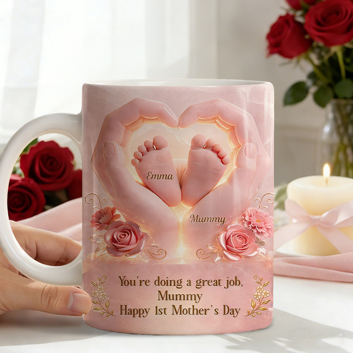 Personalized 1st Mother's Day Mug – "Happy 1st Mother's Day" For Mum From Baby