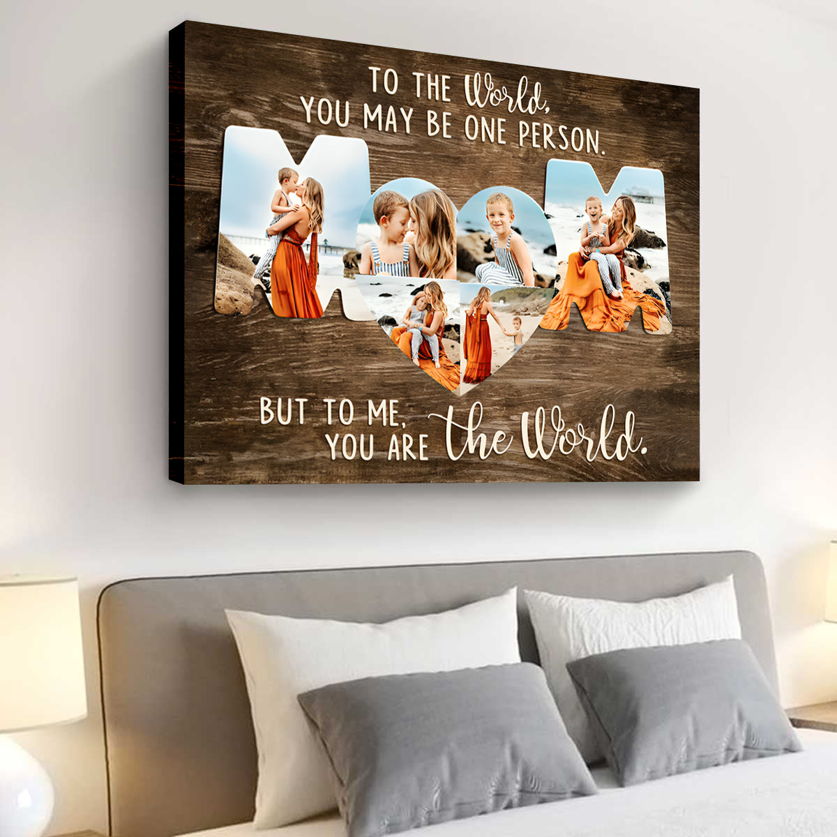 Personalized Mom Photo Collage Canvas Poster, Unique Mothers Day Gift for Mom from Daughter or Son