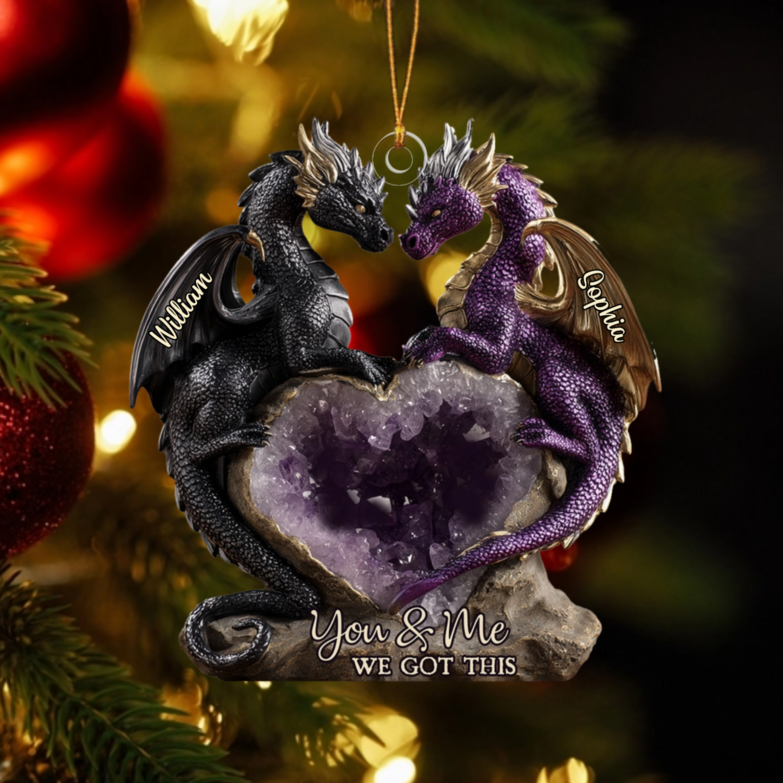 You & Me We Got This - Personalized Dragon Custom Shaped Acrylic Ornament