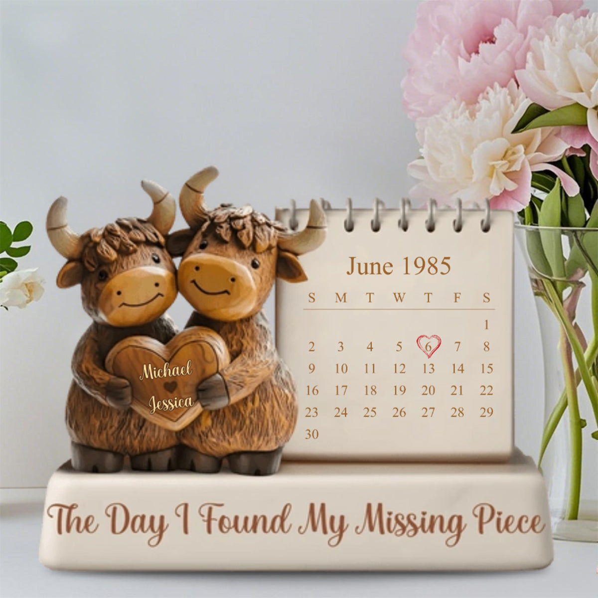 The Day I Found My Missing Piece - Personalized Couple Custom Shaped Acrylic Plaque