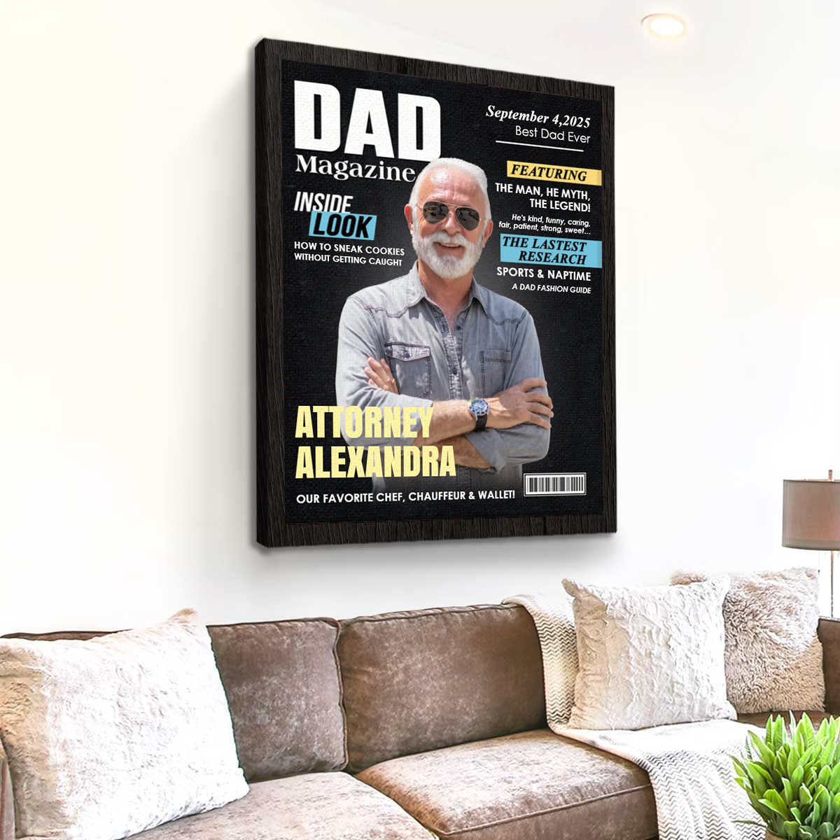 Dad Magazine Cover Gift, Custom Dad Photo Magazine Canvas, Happy Father’s Day Gift, Meaningful Gift For Father, Birthday Gift For Dad