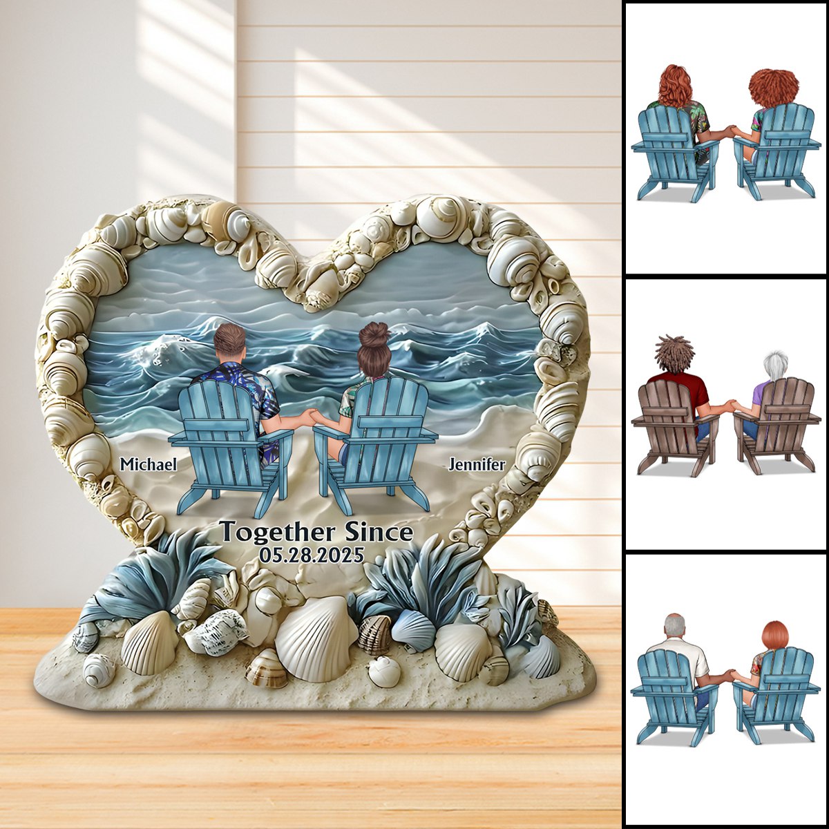 Together Since - Personalized Couple Heart Shaped Acrylic Plaque