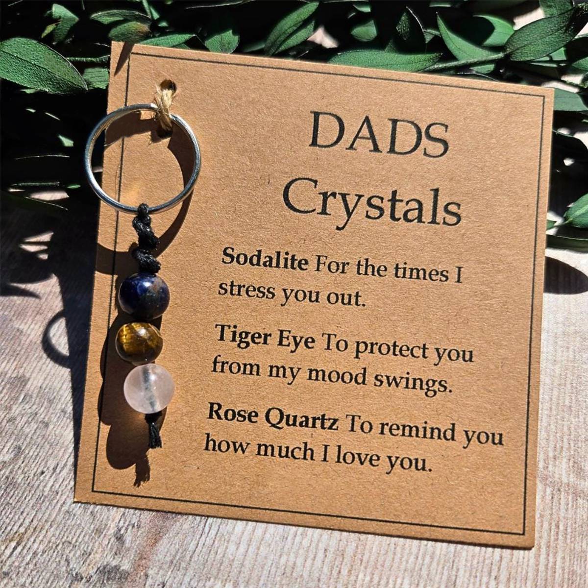 DADS Crystal Keyring, Cute Fathers Day Gift For Dad