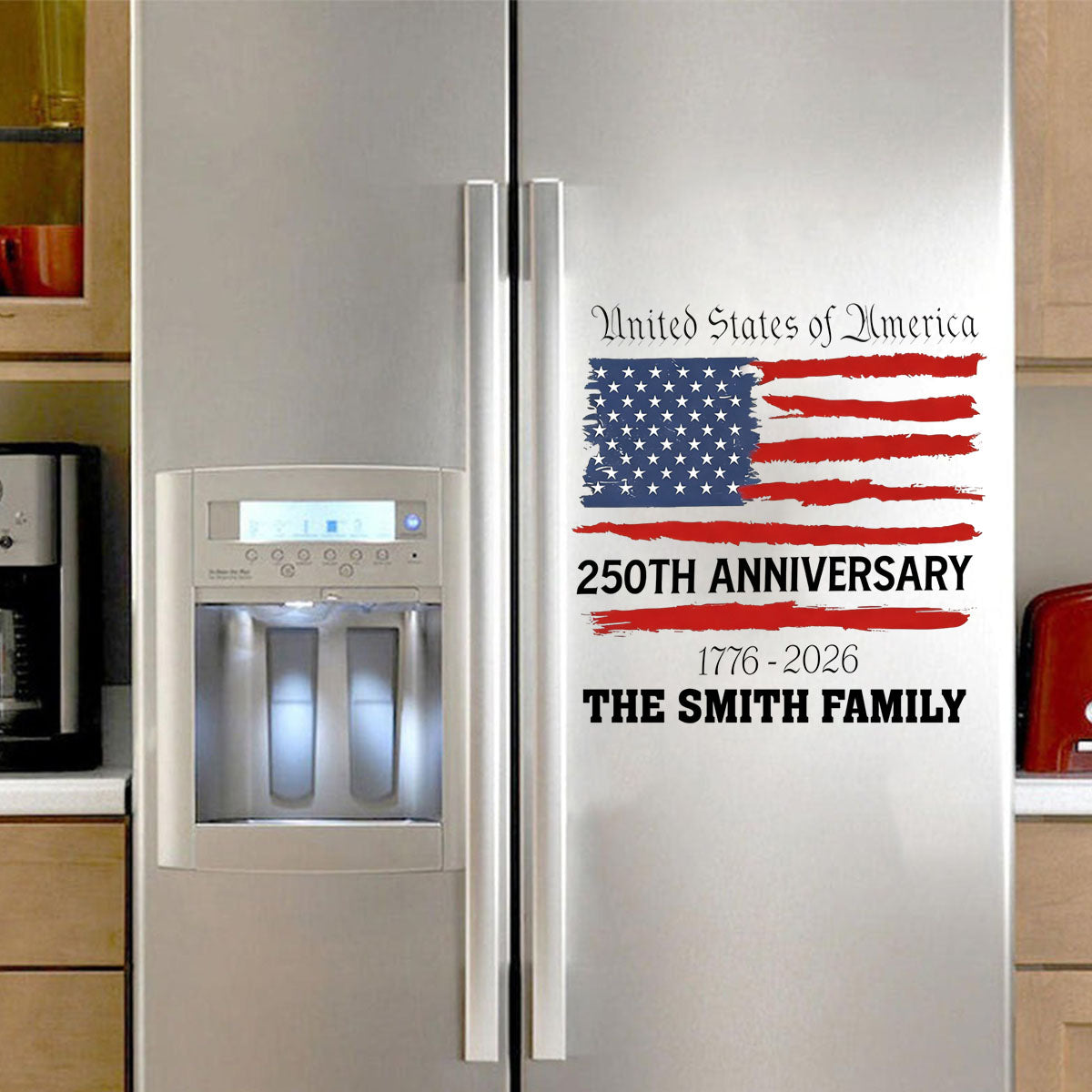 USA 250th Anniversary Personalized Family Name Decal Sticker