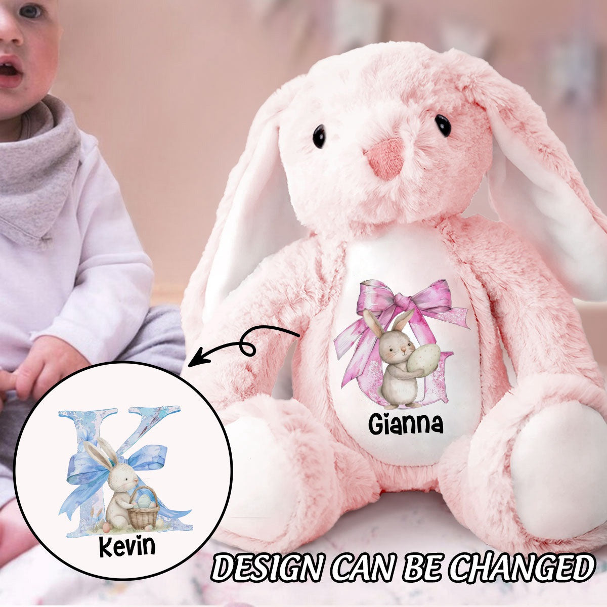 Easter Joy And Blessings From Above - Family Personalized Easter Bunny Plush - Easter Gift For Family Members