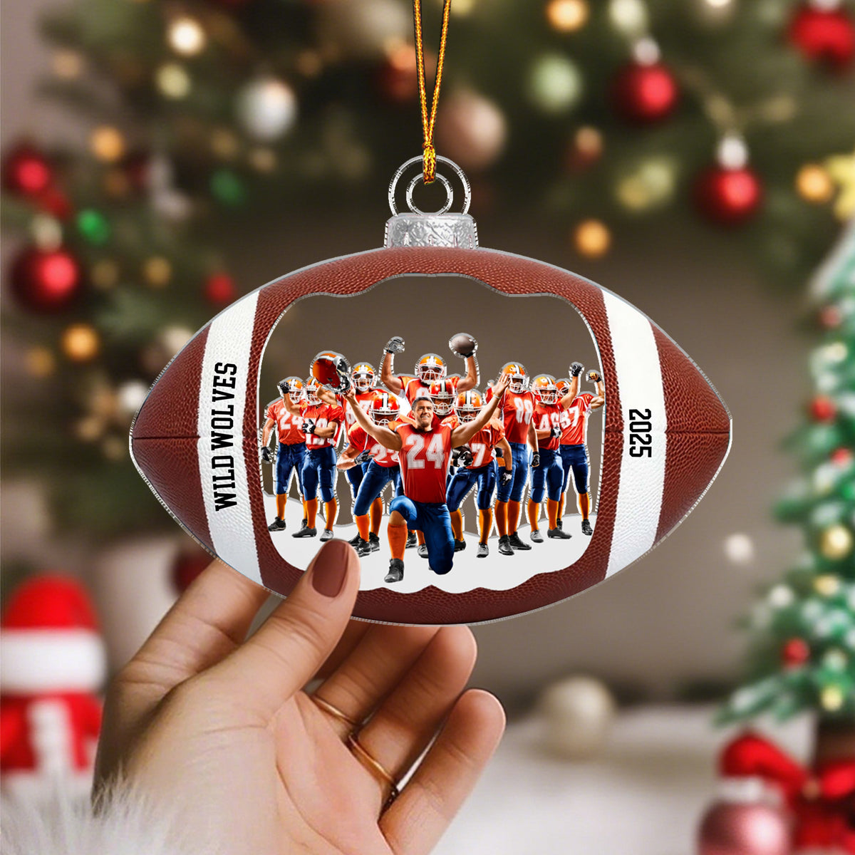 Capture Your Football Moments - Photo Personalized American Football Acrylic Ornament