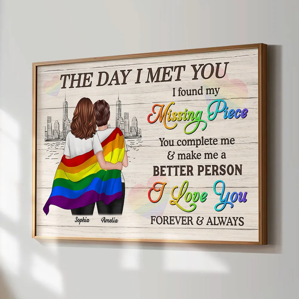 Pride Month LGBT Couple The Day I Met You Personalized Poster/Canvas