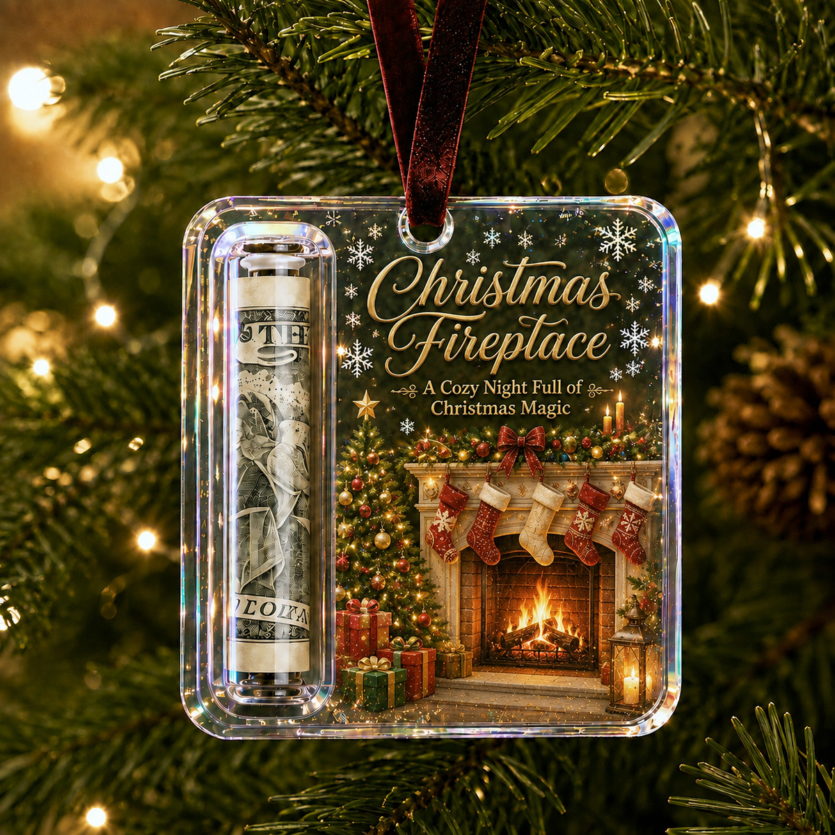 Christmas Cash Gift Holder Ornament
