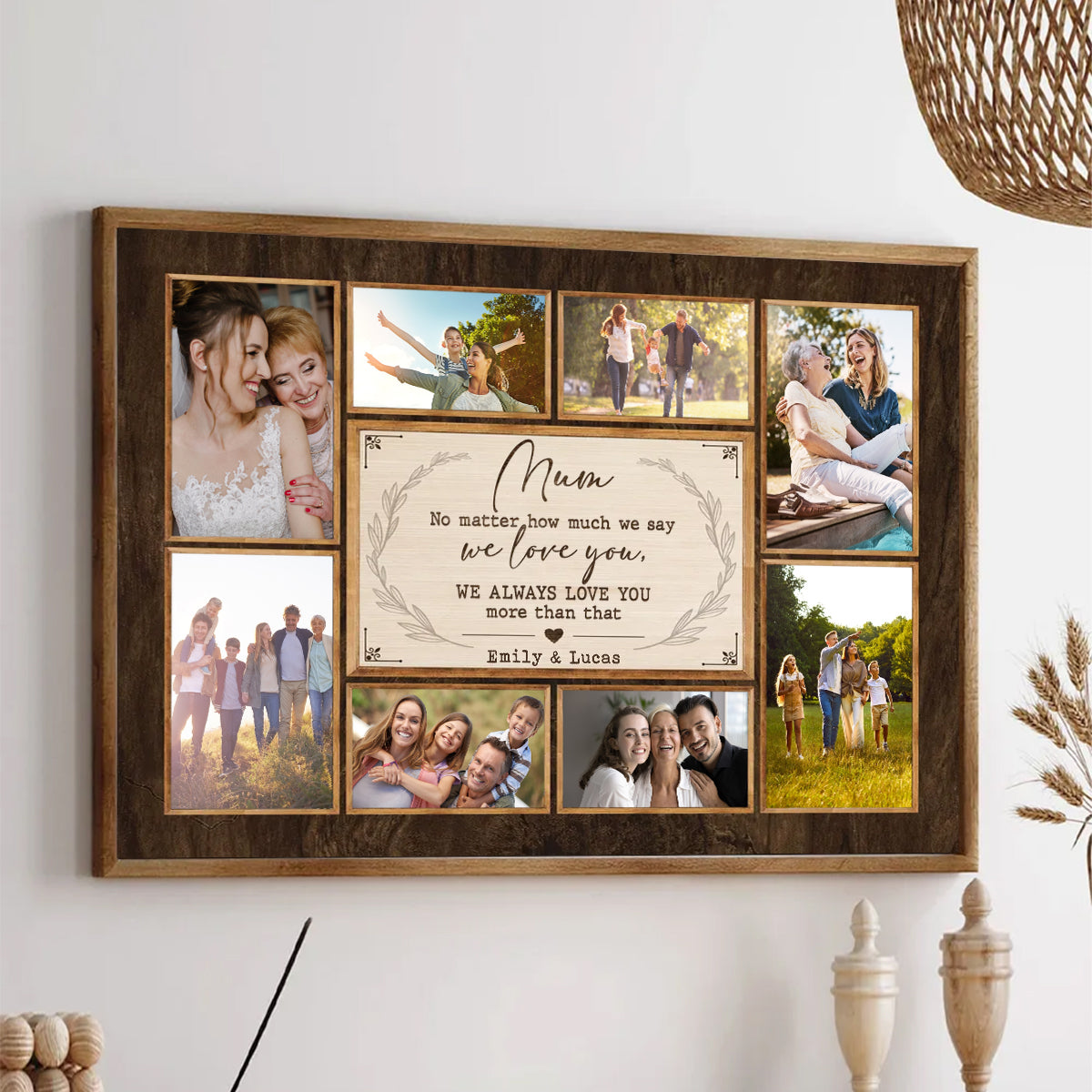 Thank You Mum Gift - Personalized Mum Photo Collage Canvas, Photo Gift For Mom