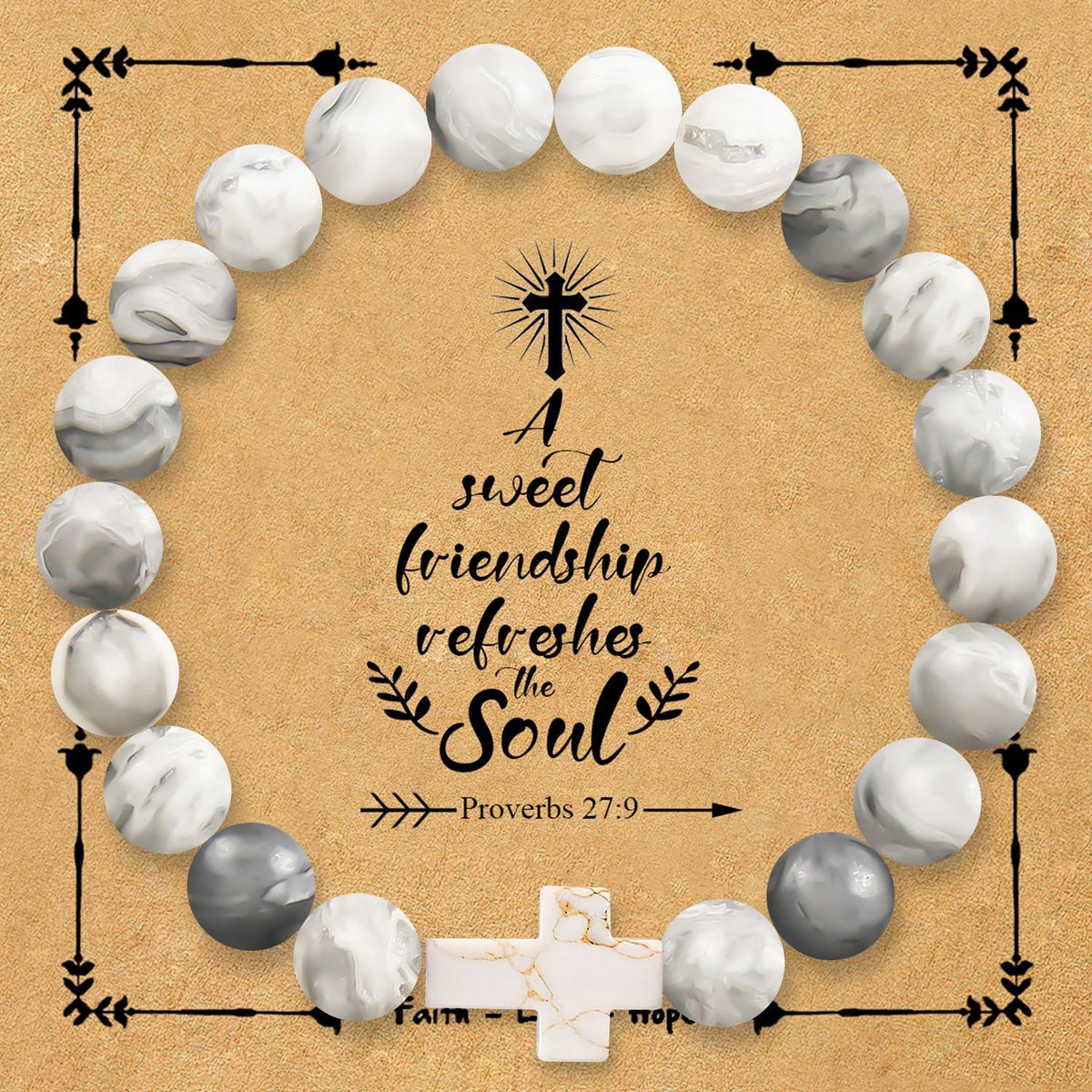 Natural stone cross bracelet
