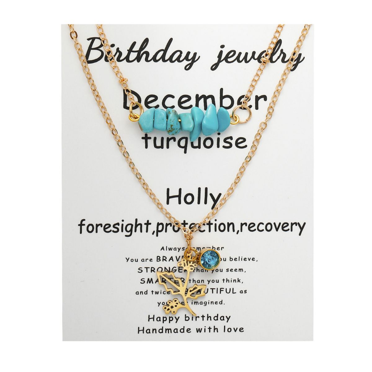 Birthstone Flower Necklaces Dainty Chain Necklace 12 Birth Month Crystal Necklace for Women