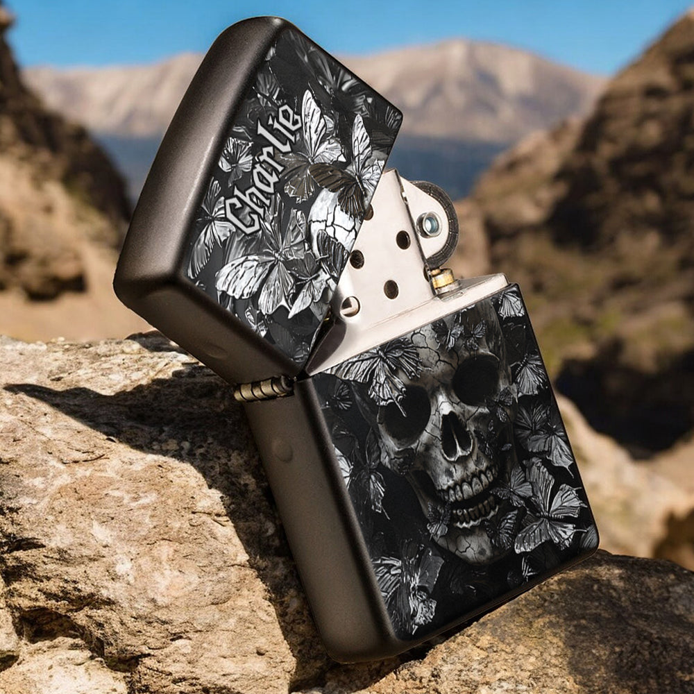 Customized Butterfly Skull-Designed Personal Lighter
