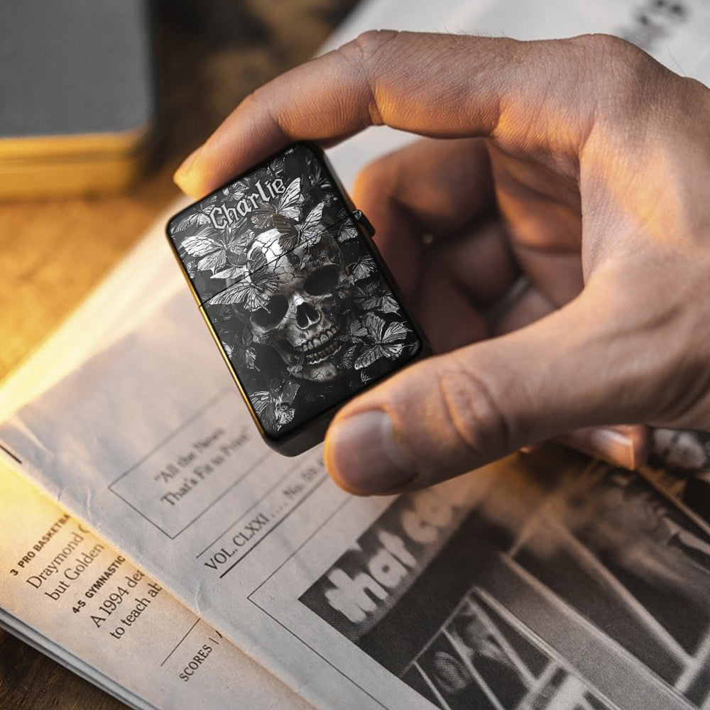 Customized Butterfly Skull-Designed Personal Lighter