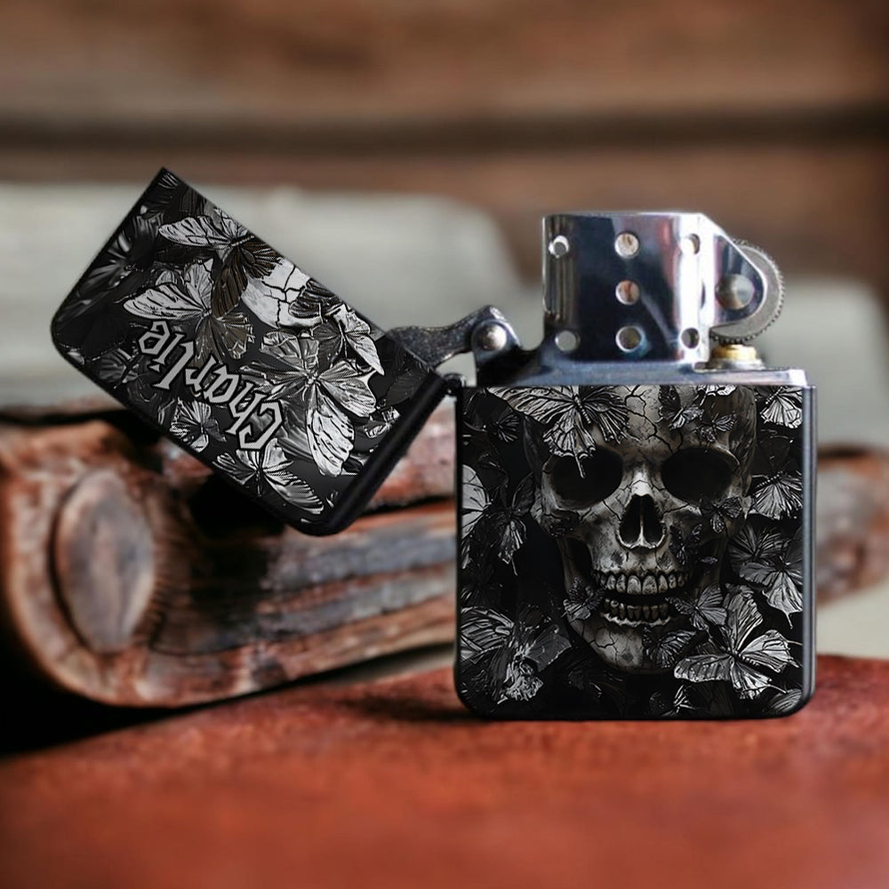 Customized Butterfly Skull-Designed Personal Lighter